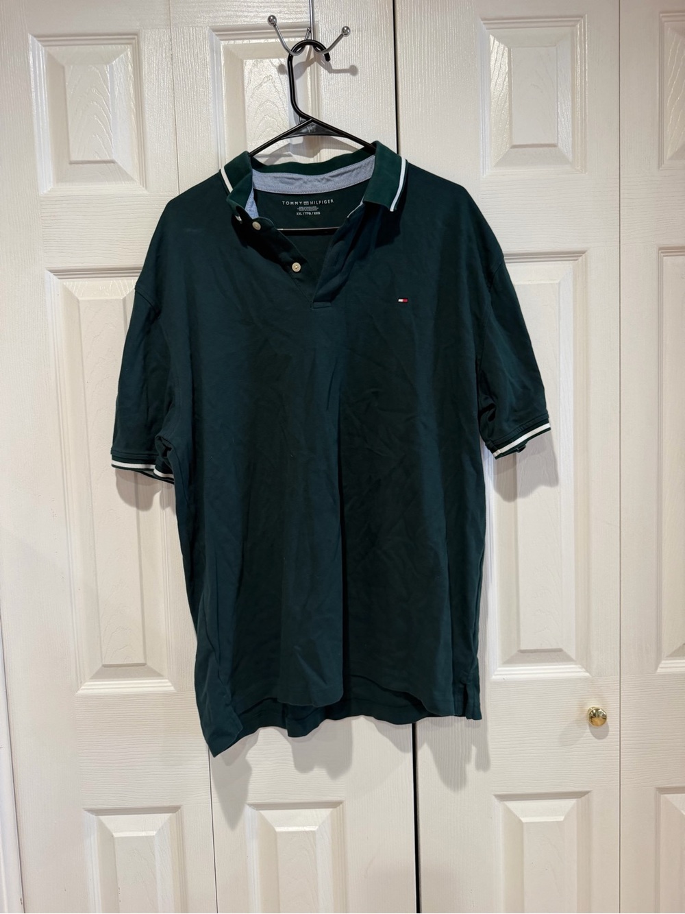 Tommy Hilfiger Men's Forest Green Polo with Contrast Trim
